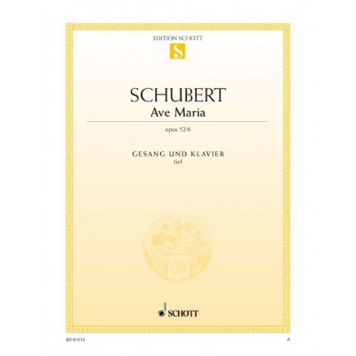 Schubert - Ave Maria Op. 52/6 D 839 - Low Voice et Piano
