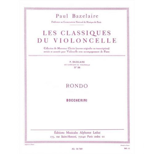 BOCCHERINI L. (ARR. BAZELAIRE) - RONDO - VIOLONCELLE ET PIANO