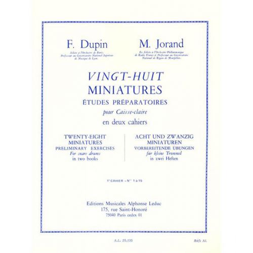 Dupin F., Jorand M. - 28 Miniatures Vol. 1 - Caisse Claire