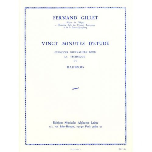 GILLET FERDINAND - 20 MINUTES D'ETUDE - HAUTBOIS