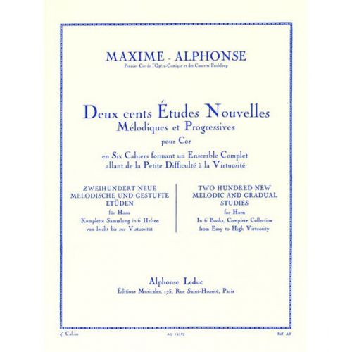 MAXIME-alphonse - 200 Etudes Nouvelles Vol.4 - Cor