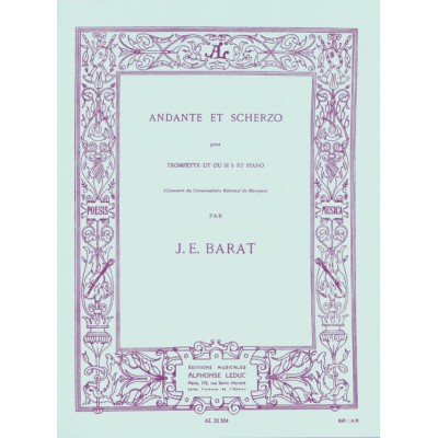 Barat JOSEPH-edouard - Andante & Scherzo - Trompette & Piano