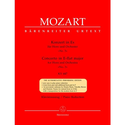 Moz W.A. - Concerto N°3 En Mib Majeur Kv 447 Pour Cor Et Orchestre - Cor, Piano