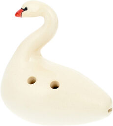 Ocarina 4H C Soprano Swan male Blanc