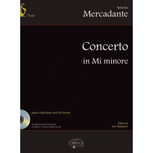 PARTITION CLASSIQUE - MERCADANTE SAVERIO - CONCERTO IN MI NINORE + CD - FLUTE