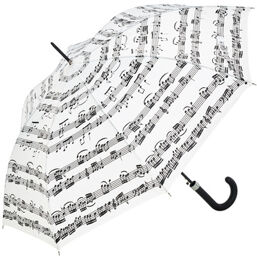 Stick Umbrella White Blanc avec notes noires
