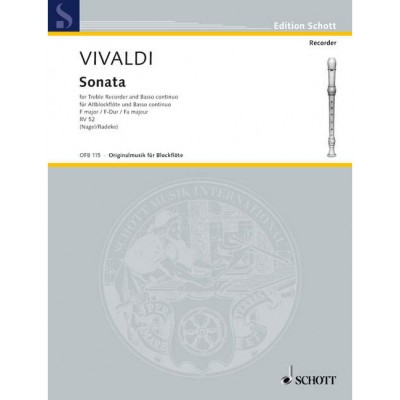 Vivaldi - Sonata Fa Majeur RV 52 - Treble Flute A Bec et Basso Continuo