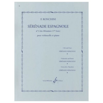 Ronchini F. - Serenade Agnole N°6 Des Miniatures - Violoncelle, Piano
