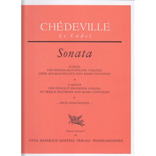 Chedeville Le Cadet - Sonata D-moll - FLB Soprano Ou Alto et BC