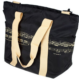 Schultertasche Pro Musica beig Noir avec portées beiges