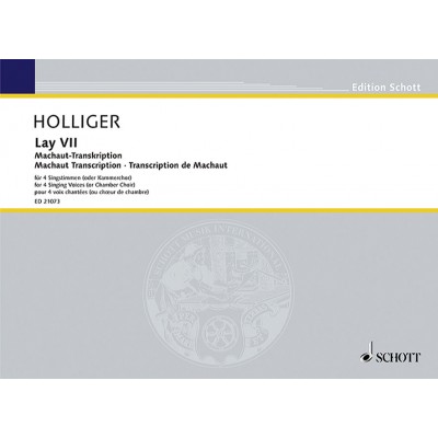 Machaut - Lay Vii - Countertr (Ou Alto), 2 Trs Et Bass