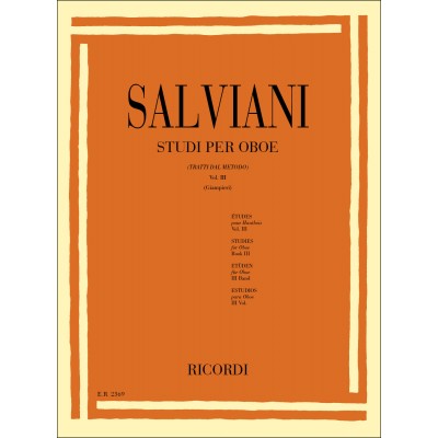 Studi Per Oboe (Tratti Dal Metodo) Vol. III