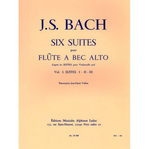 Bach J.s./veilhan J.C. - 6 Suites D'apres Les Suites Pour Violoncelle Vol. 1 - FLB Alto
