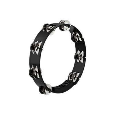 Tambourin Abs Noir 25 CM 1 Rangee Cymbales