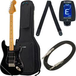 CV 70s Strat HSS MN BLK Bundle Noir