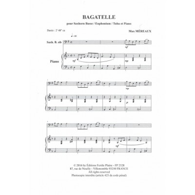 Mereaux Max - Bagatelle - Tuba & Piano