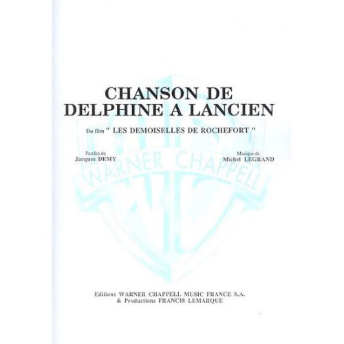 Legrand Michel - Chanson De Delphine A Lancien - Piano, Ch