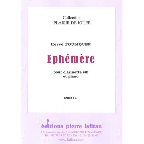 POULIQUEN HERVE - EPHEMERE - CLARINETTE ET PIANO
