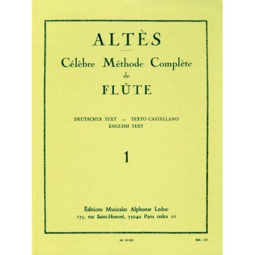 Altes - Methode De Flute Traversiere Vol. 1 (parties 1 et 2)