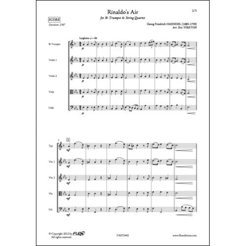 HAENDEL G. F. - AIR DE RINALDO - TROMPETTE ET QUATUOR A CORDES