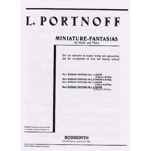 Portnoff - Faisie Russe N°4 - Violon,Piano