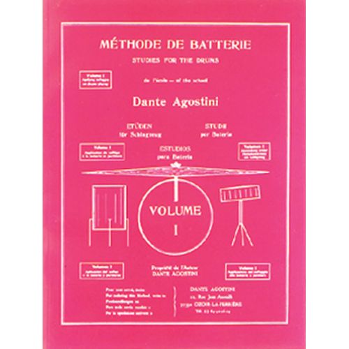 Agostini - Methode De Batterie Vol.1 : Solfege Batterie