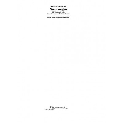 Schutter Meinrad - Grundungen - Cello