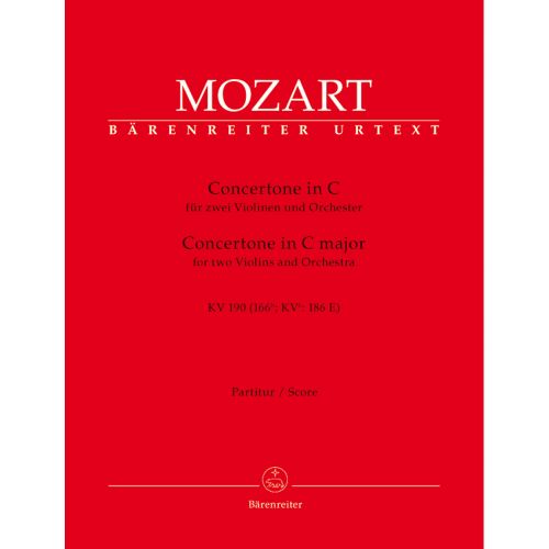 Mozart W.a. - Concertone For Two Violins & Orchestra KV 190 - Score