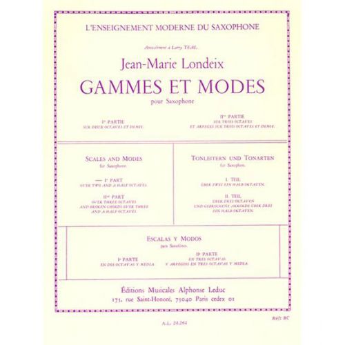 Londeix J.M. - Gammes et Modes - Saxophone Solo