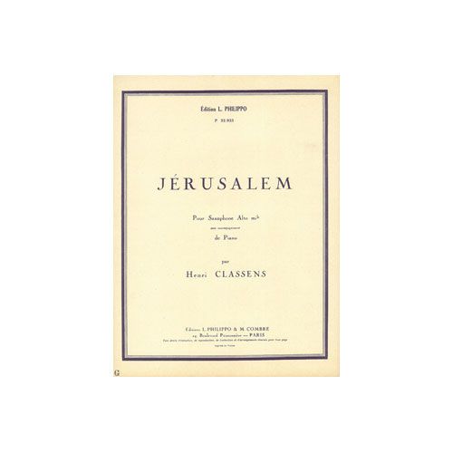 Classens - Jérusalem - Saxophone et Piano