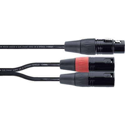 Câble Y Bretelle XLR Femelle / 2 XLR Mâle 30 CM