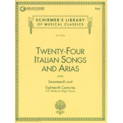 24 Italian Songs & Arias Of The 17TH & 18TH Centuries - Medium High Voice + MP3