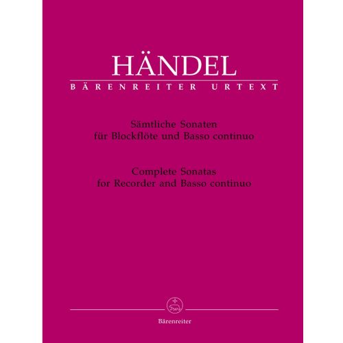 Haendel G.F. - Samtliche Sonaten - Flute A Bec, Basse Continue
