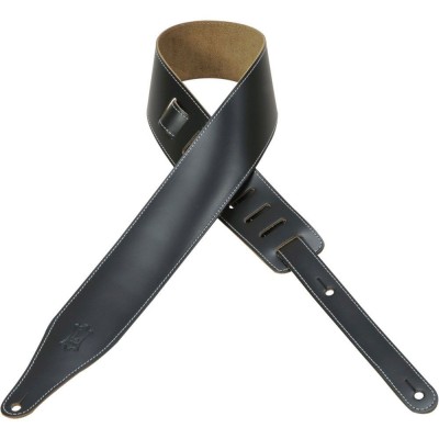 6,4 Cm Cuir Avec Coutures Decoratives Black
