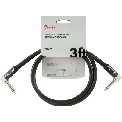Professional Instrument Cables, Angle/Angle, 3', Black