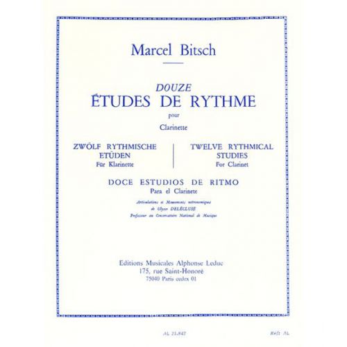 Bitsch M. - 12 Etudes De Rythme - Clarinette