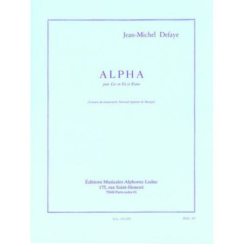 DEFAYE JEAN MICHEL - ALPHA - COR EN FA