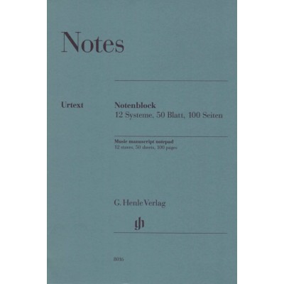 Bloc Papier Musique Henle - 12 Portees - 50 Feuilles