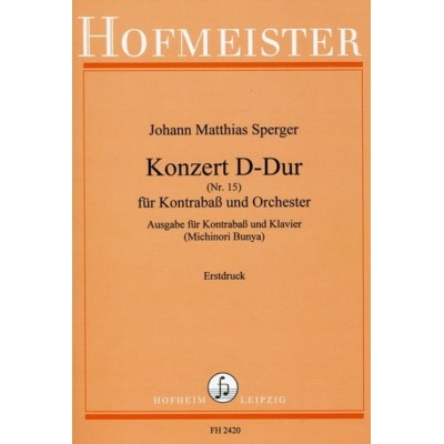 SPERGER JOHANN MATTHIAS - KONZERT D-DUR N°15 - CONTREBASSE & PIANO