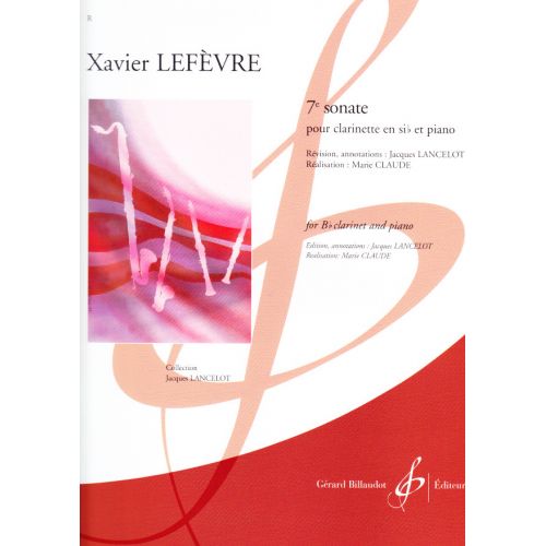 Lefevre Xavier - Sonate N° 7 - Clarinette Sib, Piano