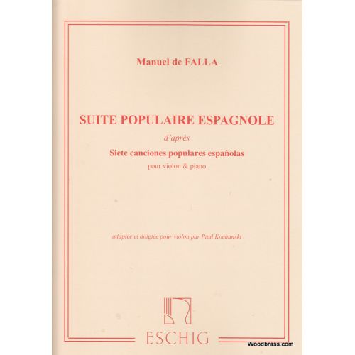 DE FALLA M. - SUITE POPULAIRE ESPAGNOLE - VIOLON ET PIANO