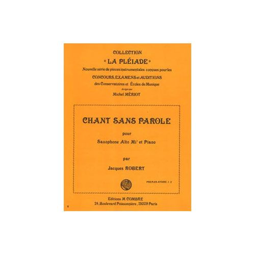 Robertj - Chant Sans Parole - Saxophone et Piano
