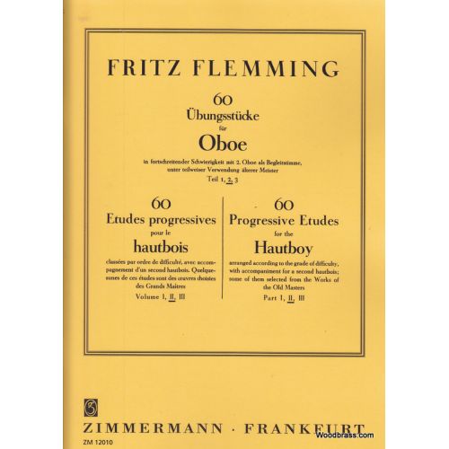 Flemming Fritz - 60 Etudes Progressives Pour Le Hautbois Vol.2