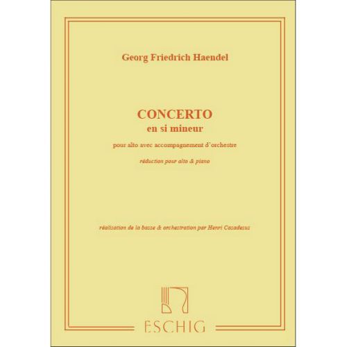 Haendel G.F. - Concerto En Si Mineur - Alto et Piano