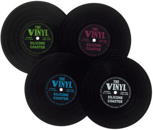 Record Coasters Set 4 pcs