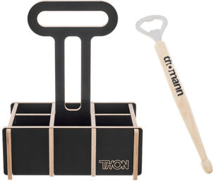 Bottle Carrier Bundle Naturel avec logo noir