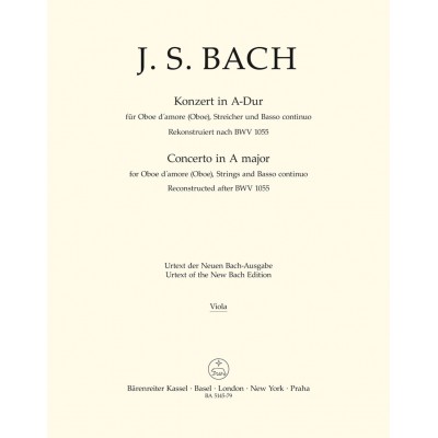 Bach J. S. - Concerto In A Major BWV 1055 - Alto