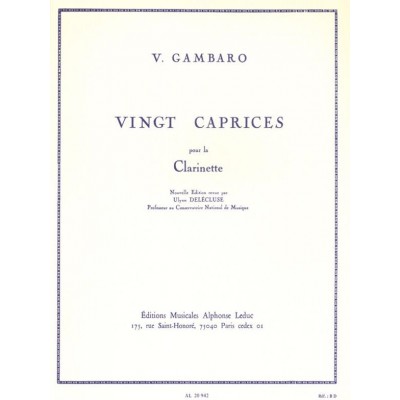 Gambaro V. - 20 Caprices - Clarinette