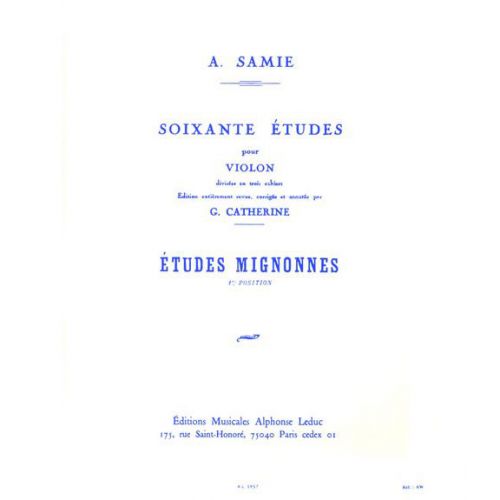 Samie - 60 Etudes Vol.1 : Etudes Mignonnes Op.31 - Violon