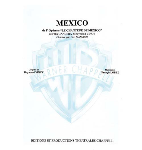 TAGLIB PARTITION VARIETE - MARIANO LUIS - MEXICO - PIANO, CHANT